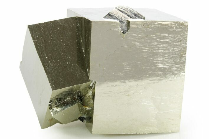 Shiny, Natural Pyrite Cube Cluster - Navajun, Spain #361954